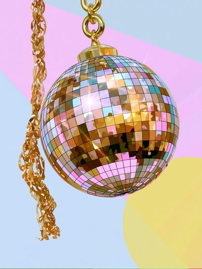Disco Ball Chain Illustration Poster.
