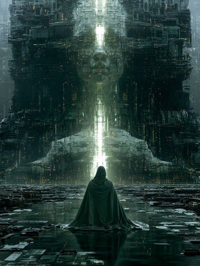 Futuristic Citadel — Sci-Fi Print. poster