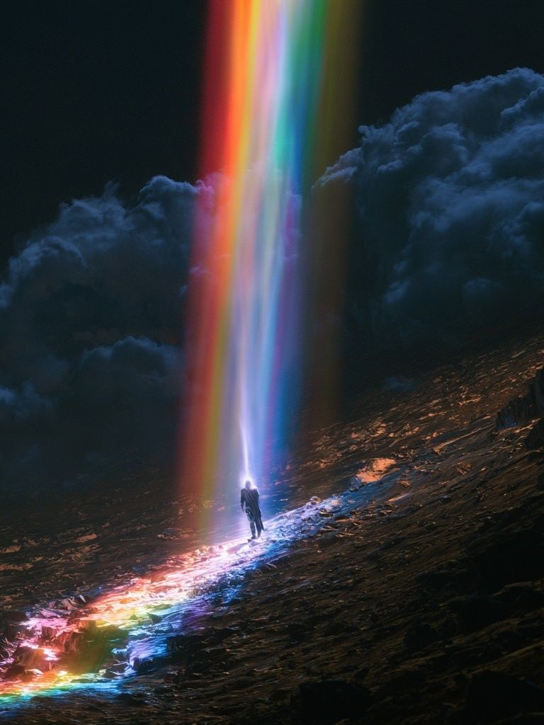 Rainbow Beam Landscape Poster. poster — illustration art
