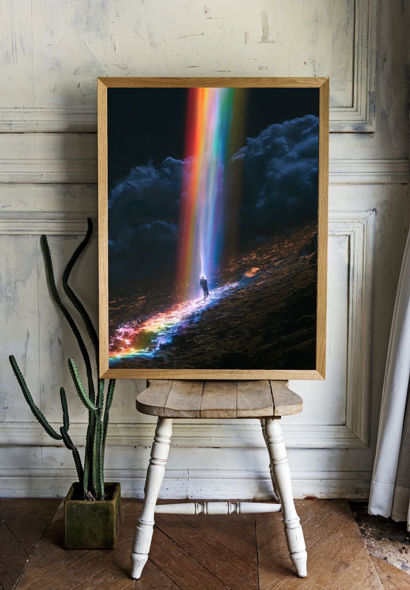 Rainbow Beam Landscape Poster. room preview