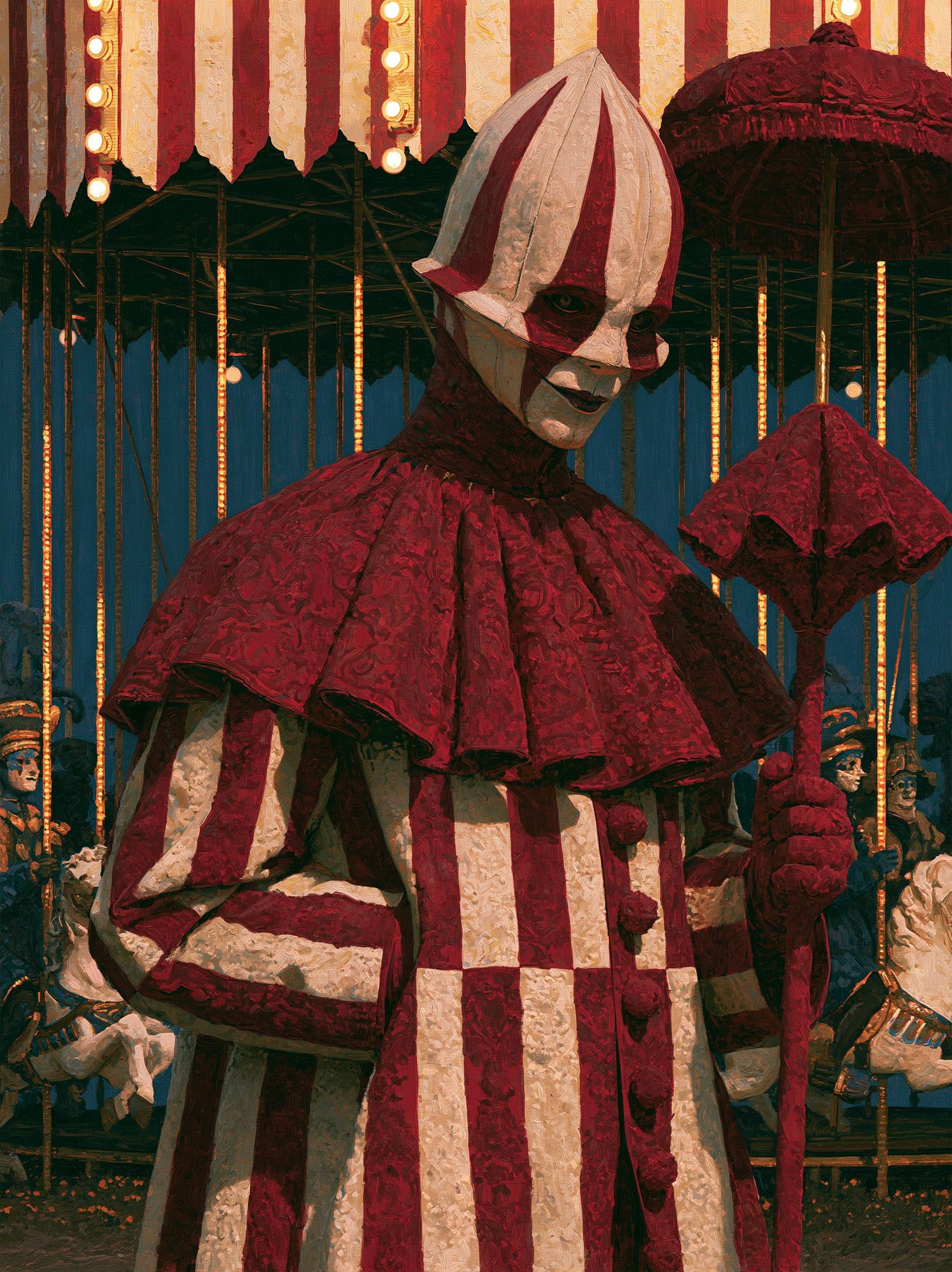 Creepy Carnival Clown Illustration Poster. poster detail