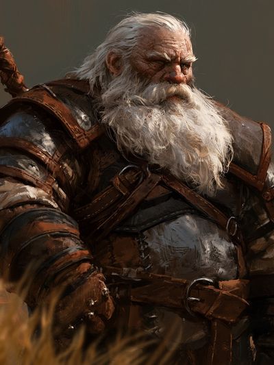 Warrior Dwarf Portrait Print. poster