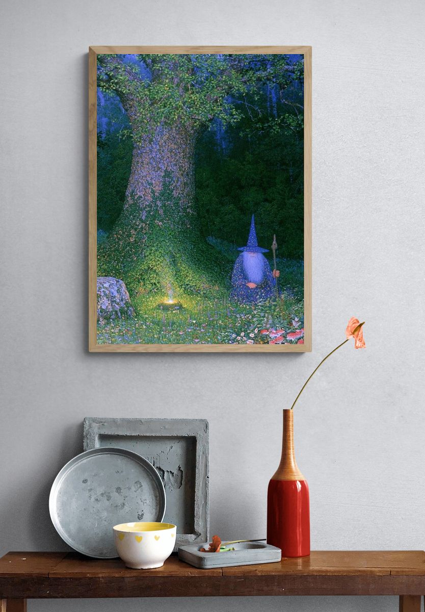 Enchanted Forest Wizard Print. — room view 3