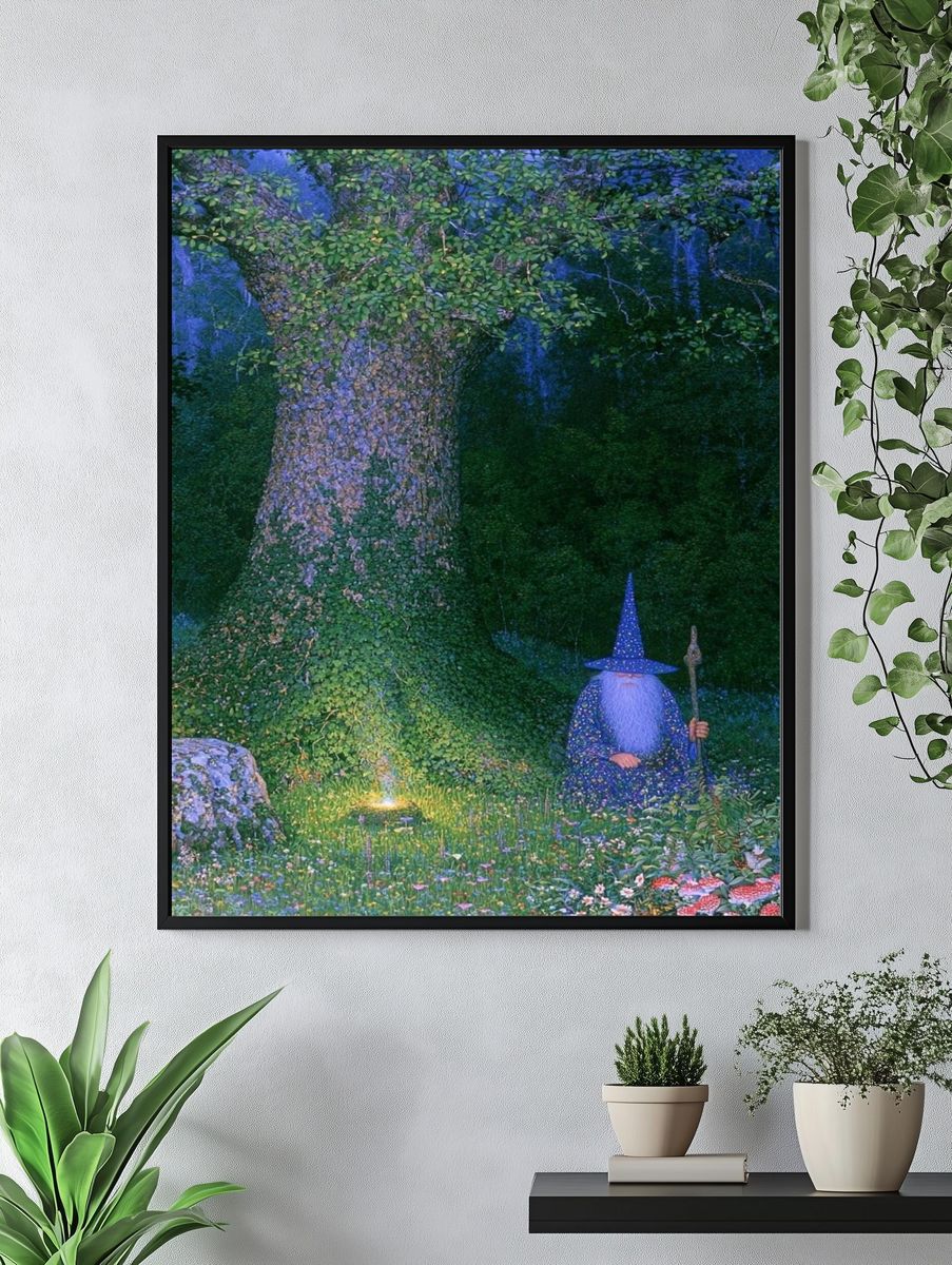 Enchanted Forest Wizard Print. — room view 4