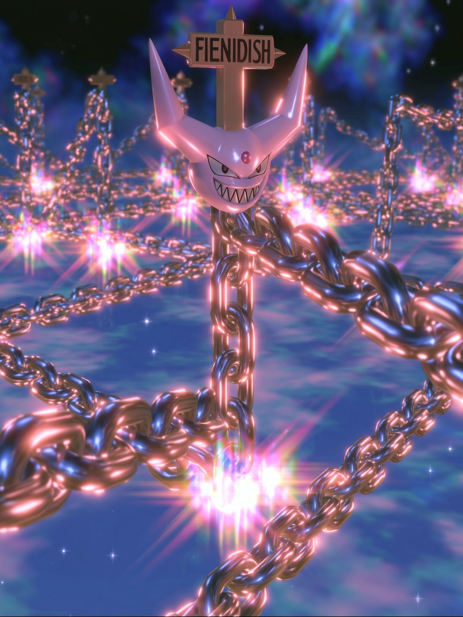 Fienidish Chainscape Digital Art Poster. poster detail