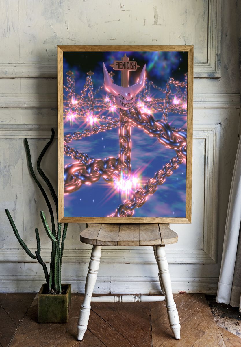 Fienidish Chainscape Digital Art Poster. room preview