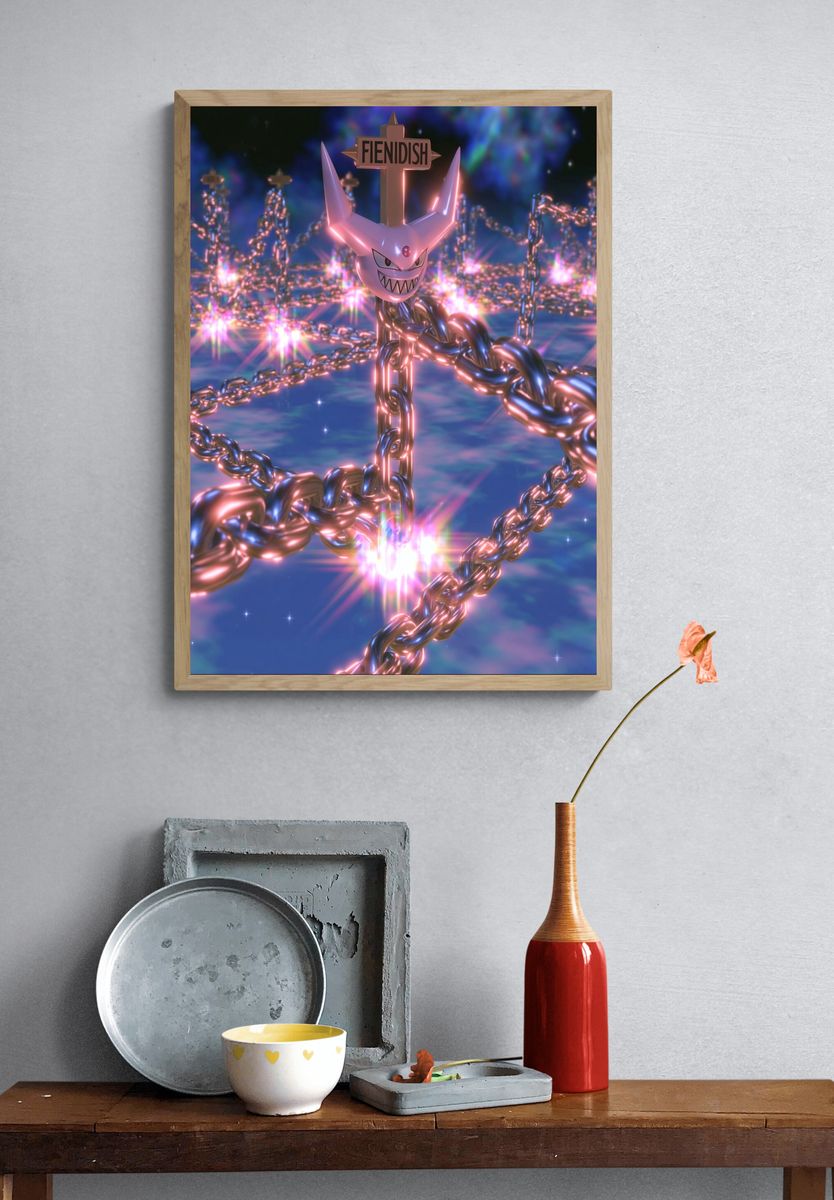 Fienidish Chainscape Digital Art Poster. — room view 3