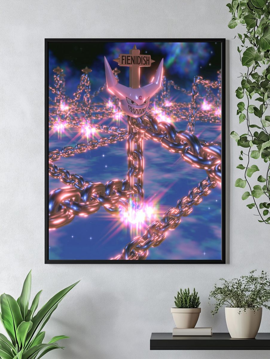 Fienidish Chainscape Digital Art Poster. — room view 4