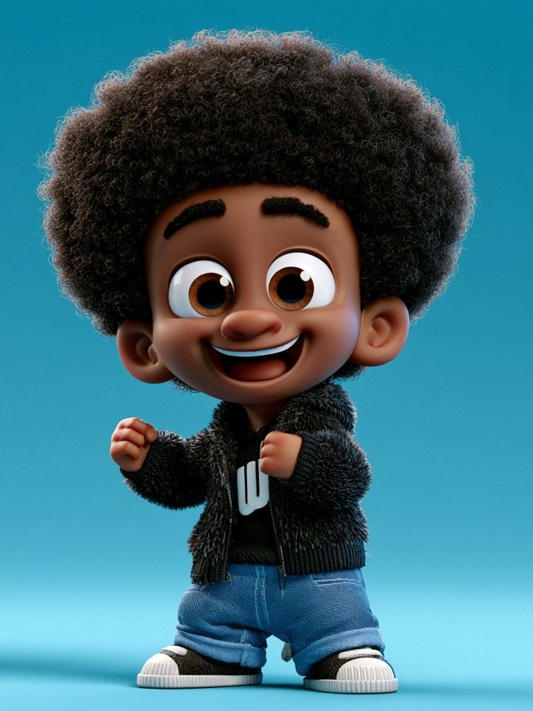 Smiling 3D Cartoon Boy Poster. poster detail