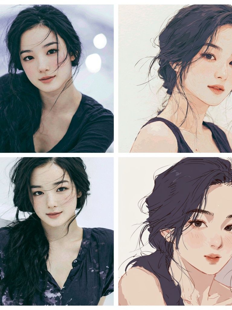 Elegant Woman Portrait Illustration Poster. poster detail