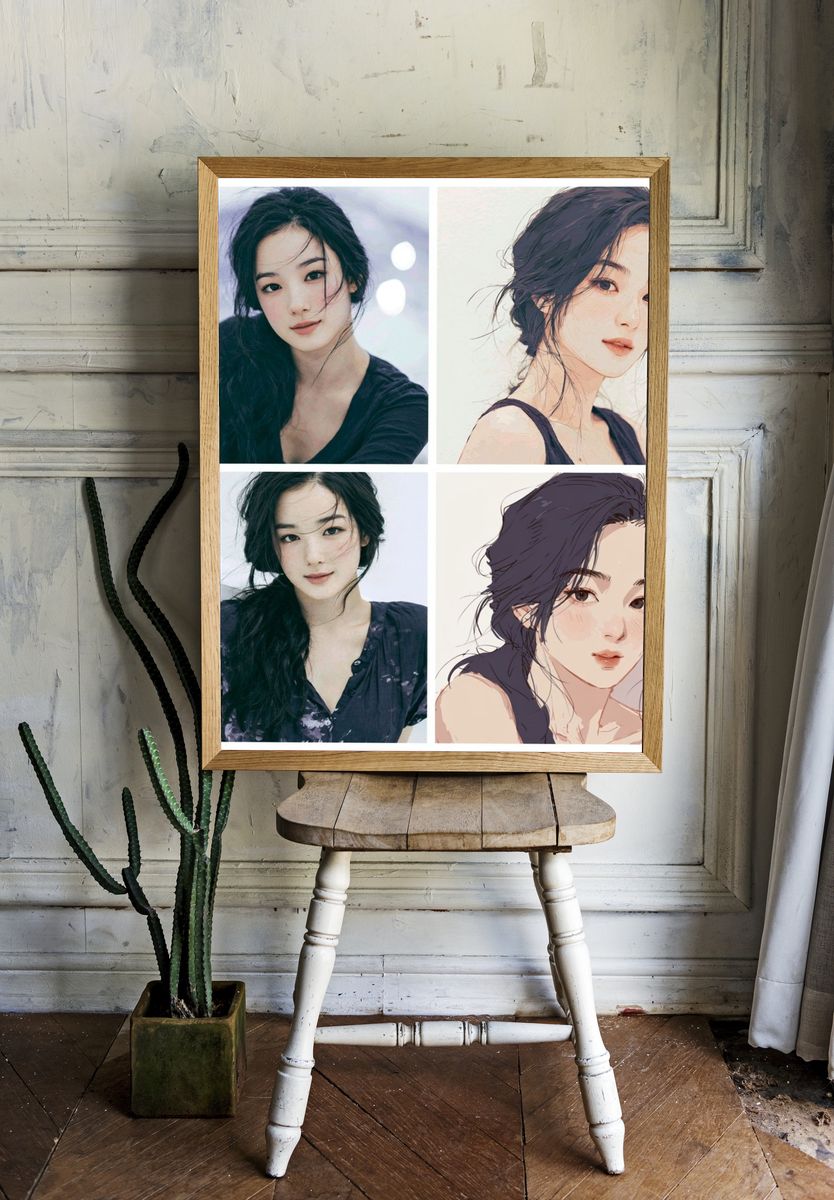 Elegant Woman Portrait Illustration Poster. — room view 1