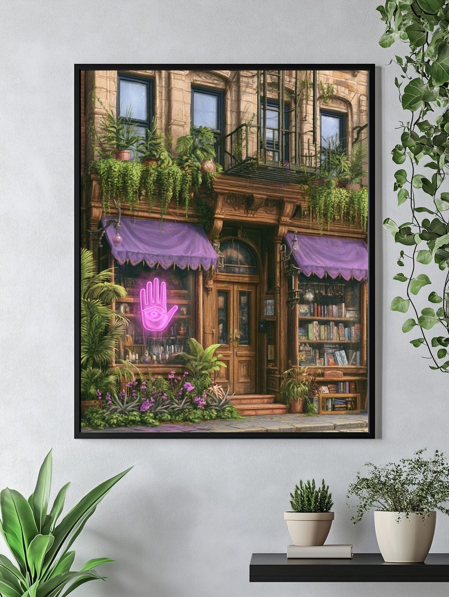 Enchanted Bookshop Facade Print. — room view 4