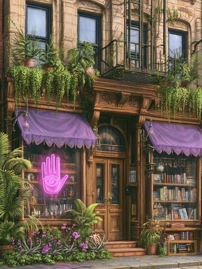 Enchanted Bookshop Facade Print. poster