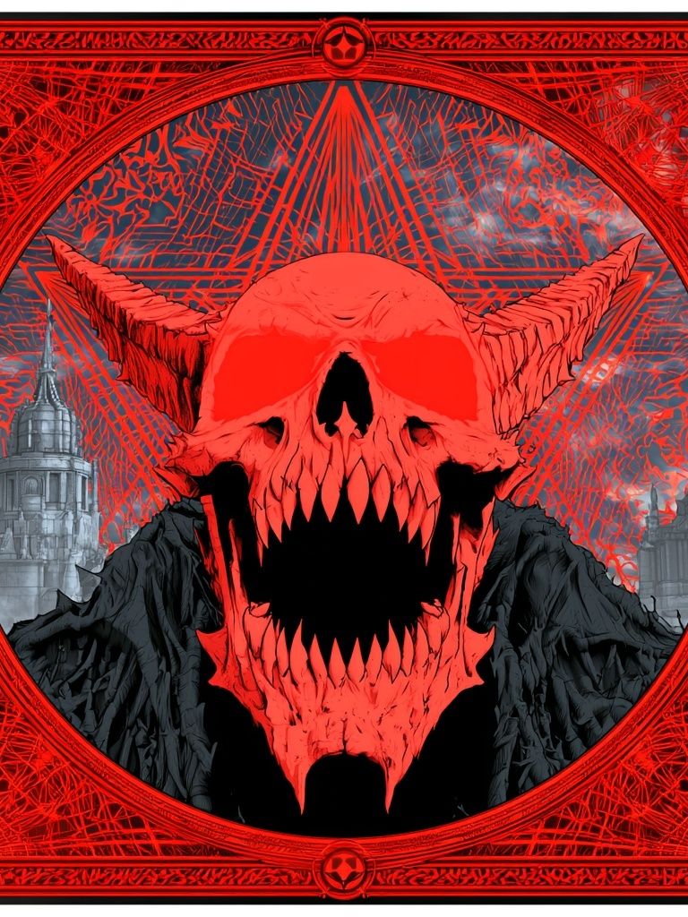 Infernal Skull Illustration Poster. poster — illustration art