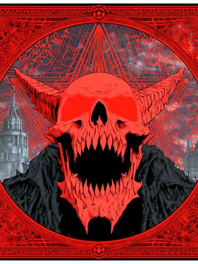 Infernal Skull Illustration Poster.