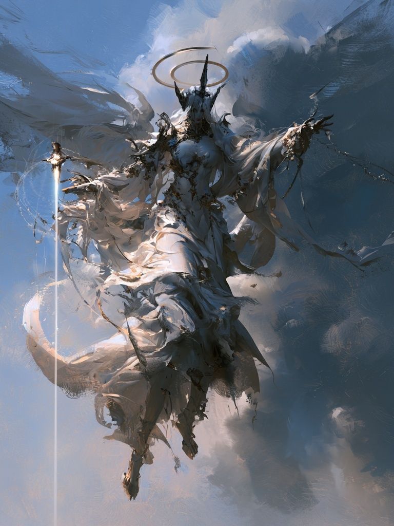 Celestial Guardian Fantasy Print. poster — illustration art