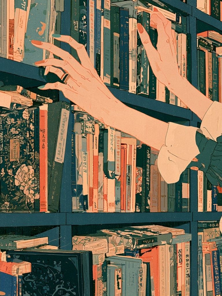Library Hands Illustration Poster. poster detail