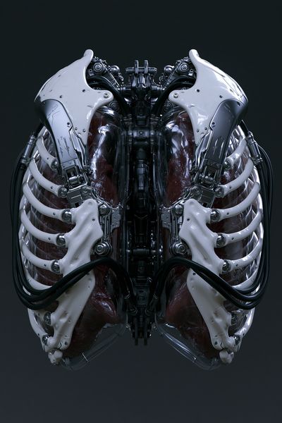 Cybernetic Ribcage Illustration Poster. poster