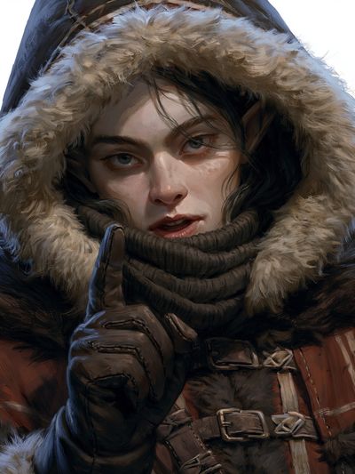 Fur-Clad Portrait Illustration Poster.