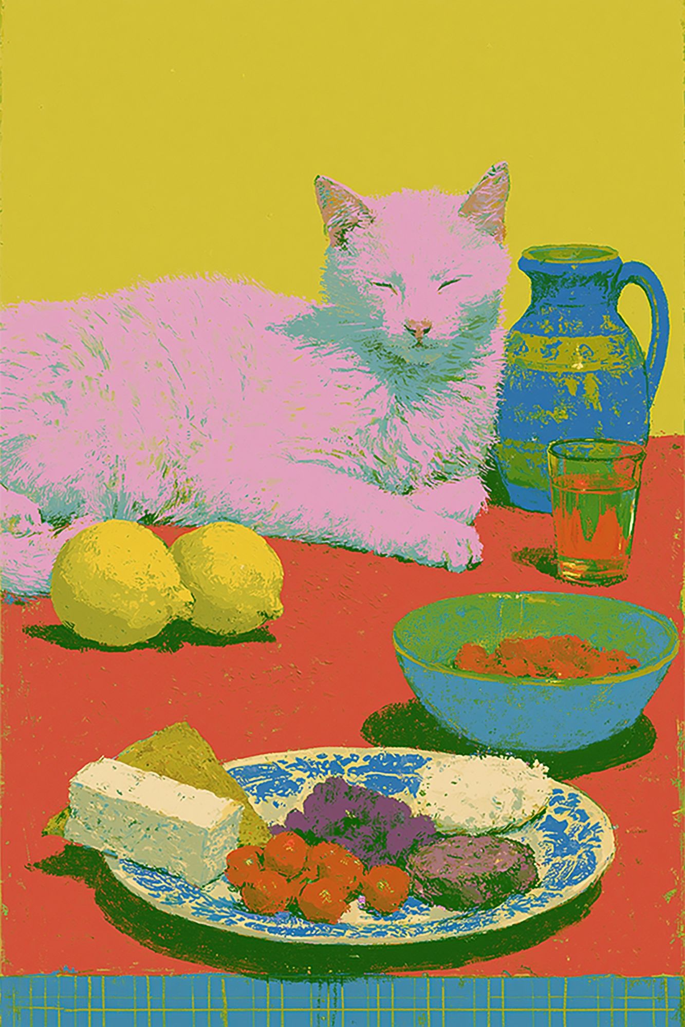Pop Art Cat Still Life Poster. poster detail