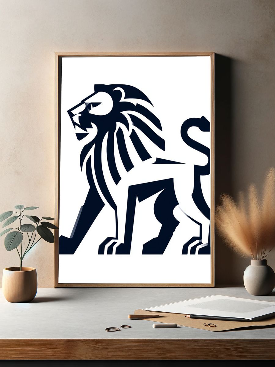 Lion Silhouette Illustration Poster. — room view 2