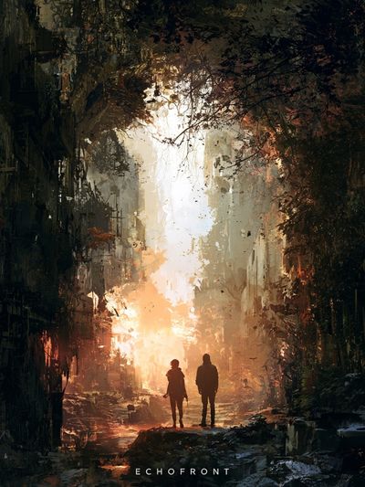 Echofront Sci-Fi Landscape Poster.