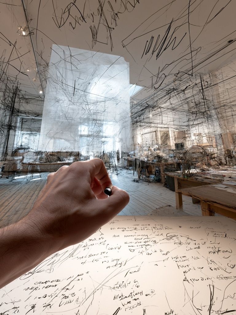 Surreal Sketch Room Illustration Poster. poster — illustration art
