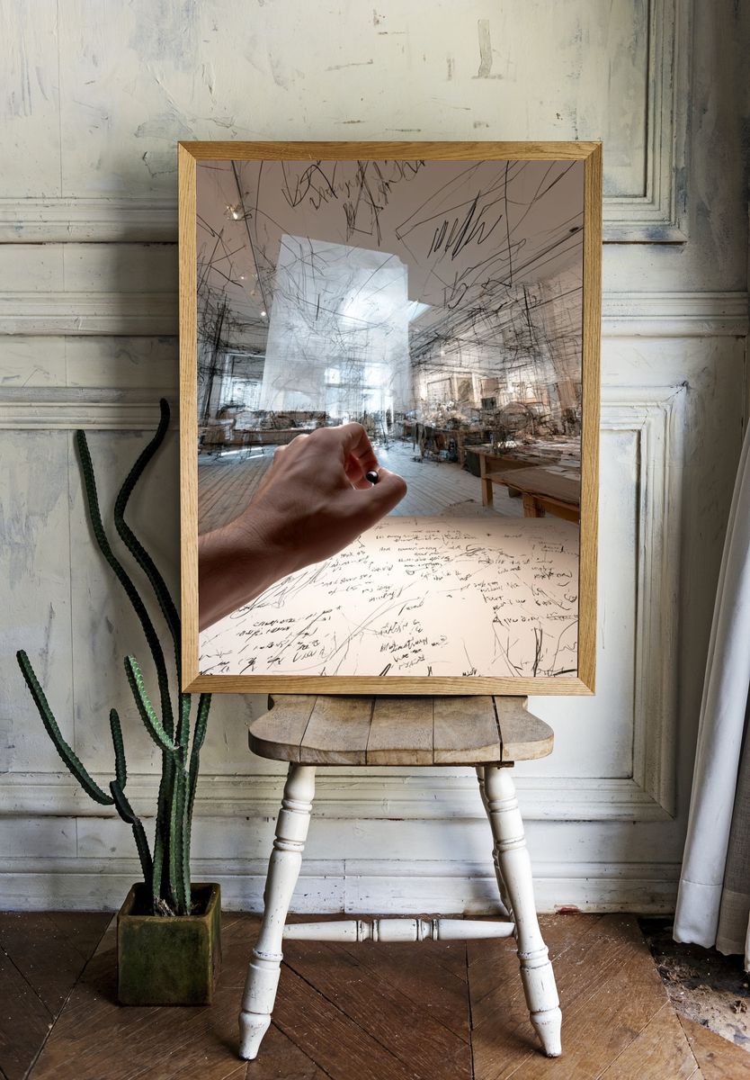 Surreal Sketch Room Illustration Poster. room preview