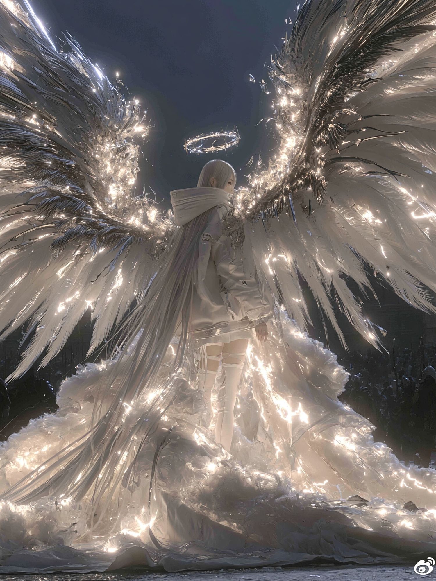 Celestial Angel Wings Illustration Print. poster detail