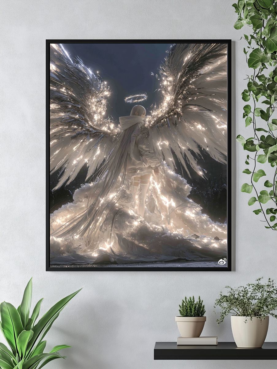 Celestial Angel Wings Illustration Print. — room view 4