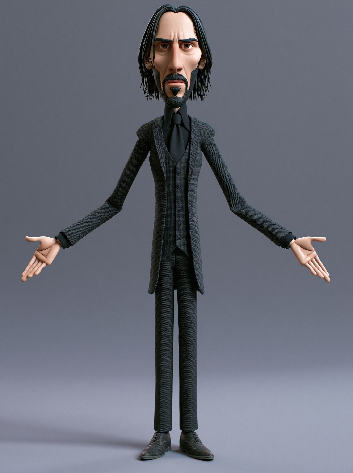 Stylized Dark Suit Character Poster. poster detail