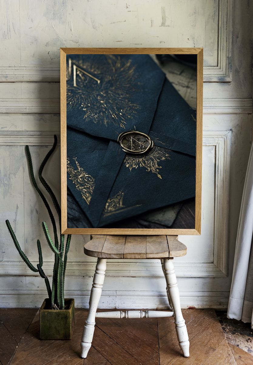 Dark Enchanted Seal Illustration Poster. — room view 1