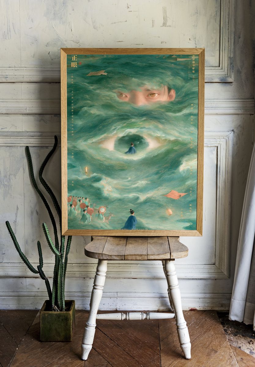 Dreamlike Chinese Figure Illustration Poster. — room view 1