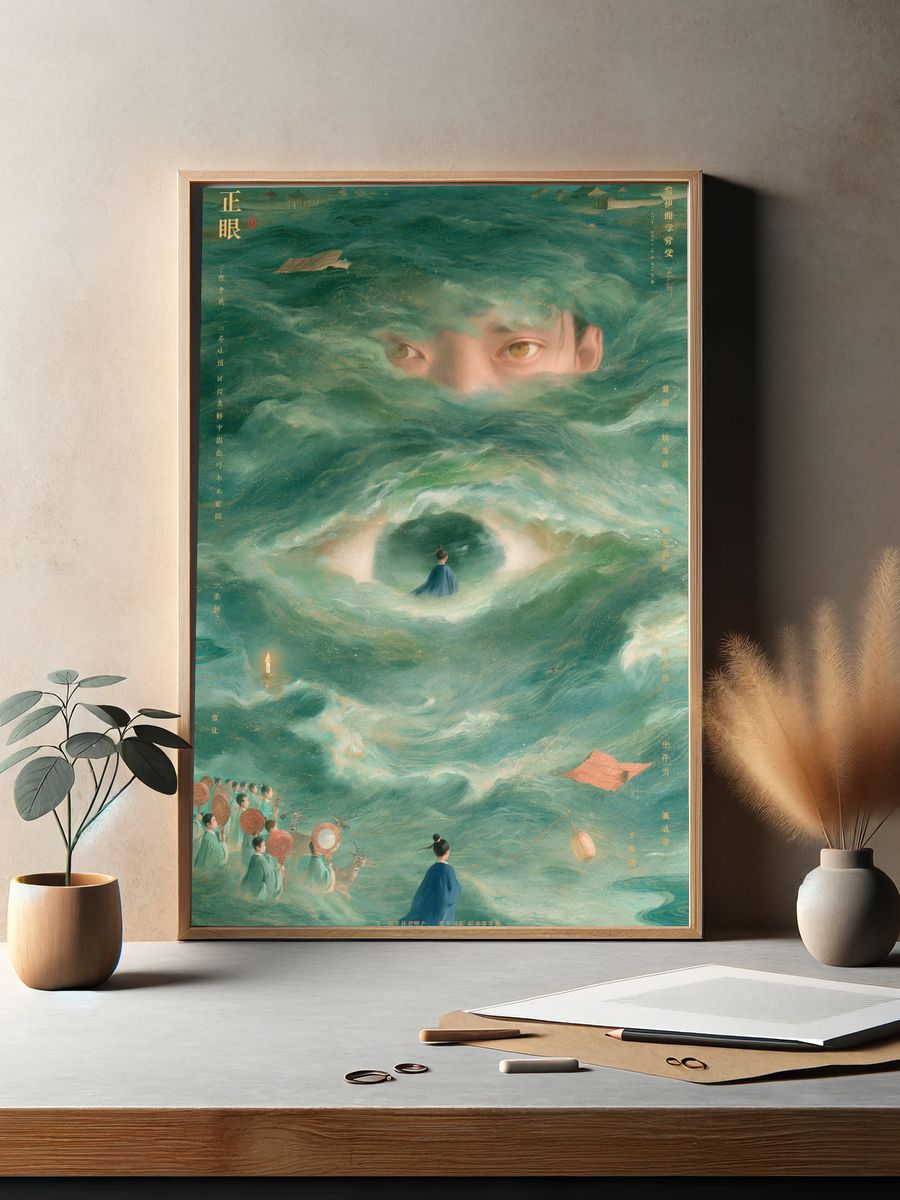 Dreamlike Chinese Figure Illustration Poster. — room view 2