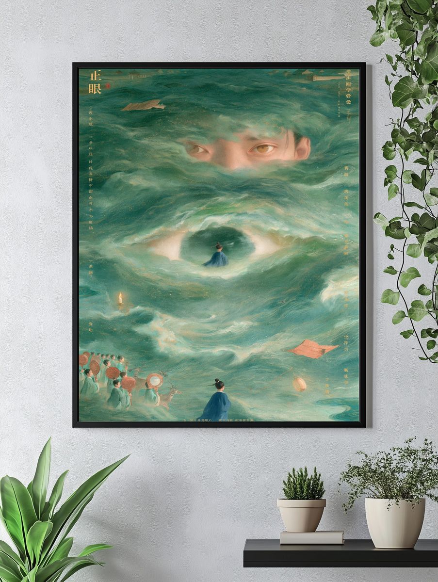 Dreamlike Chinese Figure Illustration Poster. — room view 4