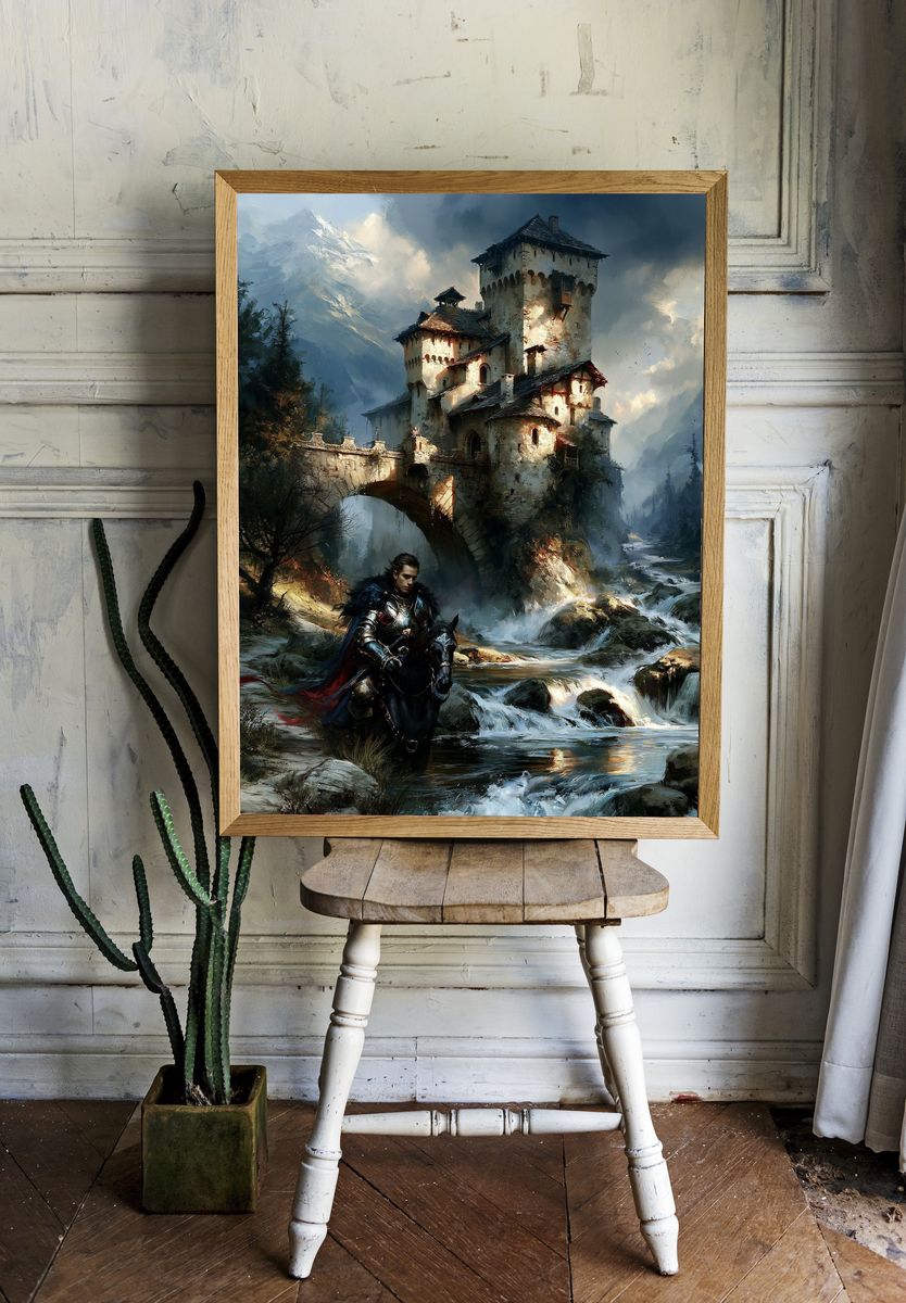 Knight at the Castle — Fantasy Print. room preview