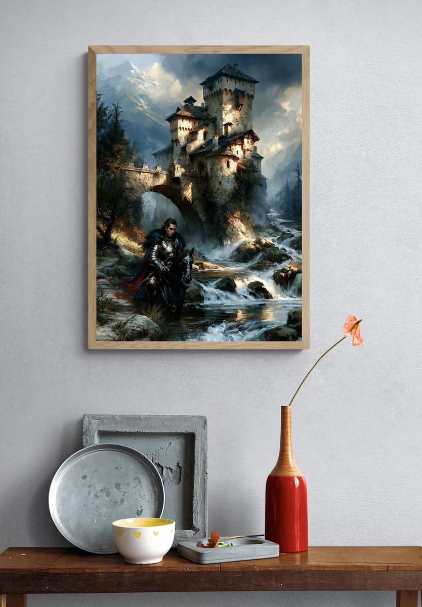 Knight at the Castle — Fantasy Print. — room view 3