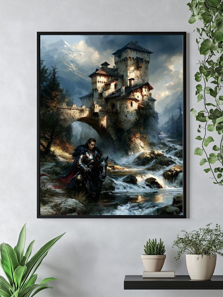 Knight at the Castle — Fantasy Print. — room view 4