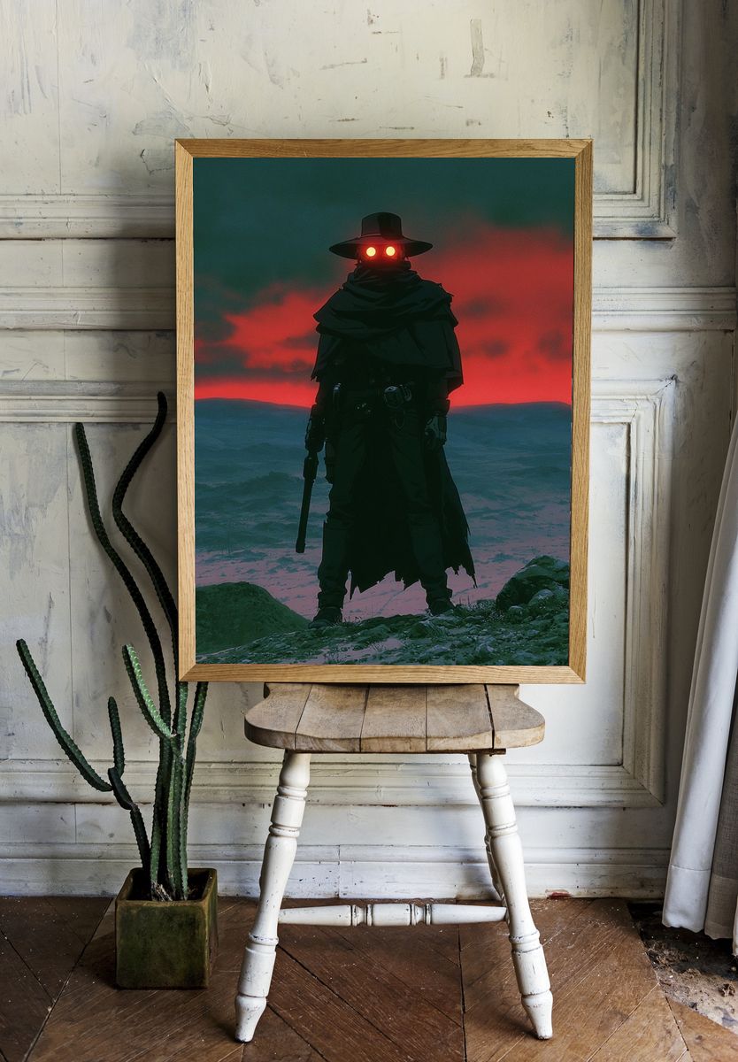 Masked Gunslinger Sci-Fi Poster. — room view 1