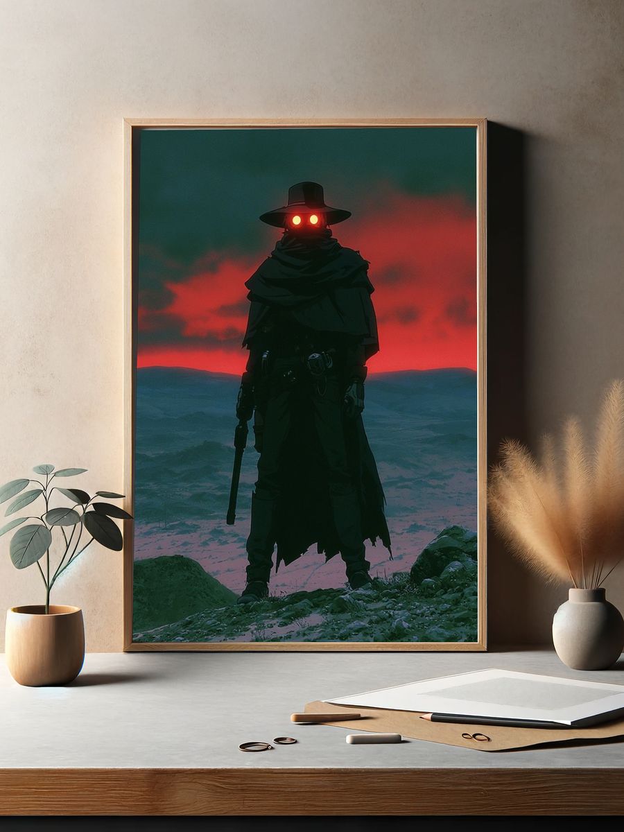 Masked Gunslinger Sci-Fi Poster. — room view 2