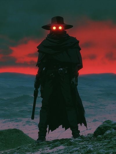 Masked Gunslinger Sci-Fi Poster.