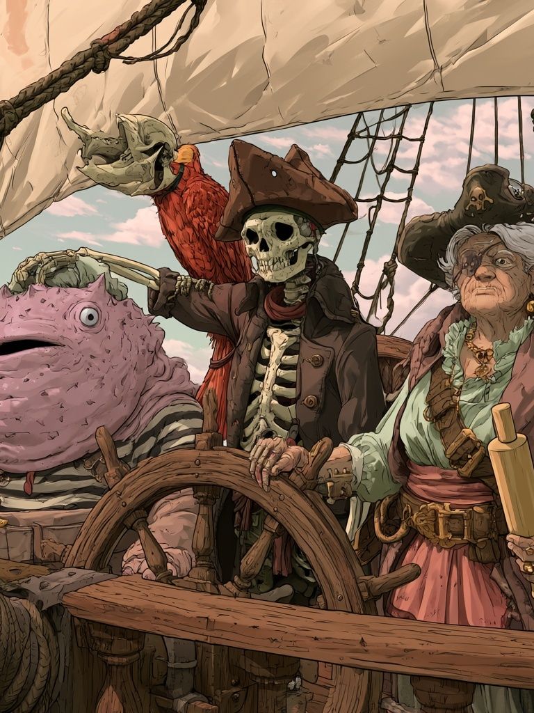 Pirate Crew Fantasy Illustration Poster. poster — illustration art