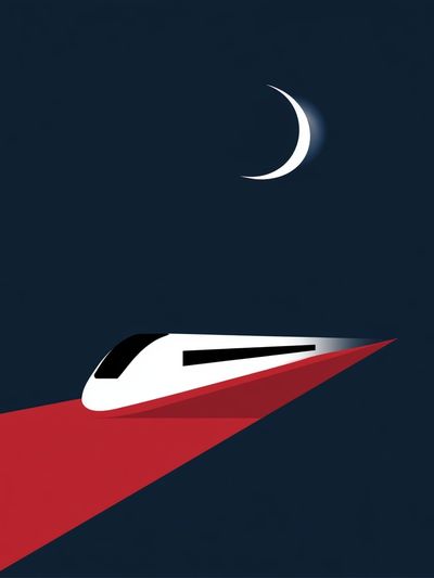 Minimalist Train Night Poster. poster
