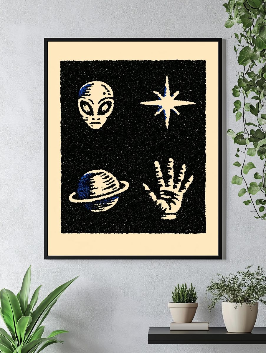Cosmic Symbols Illustration Poster. — room view 4