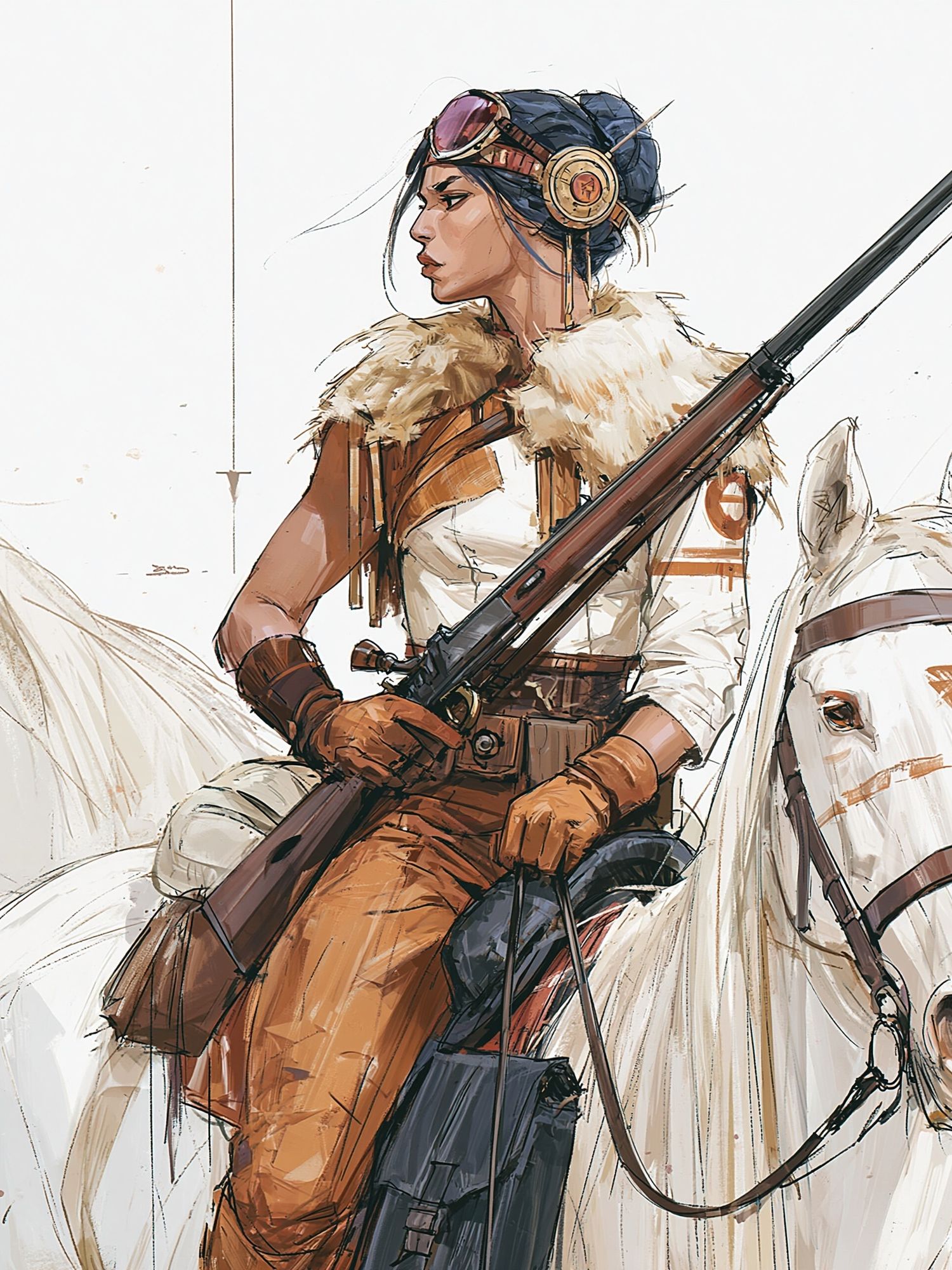 Cowgirl Rider Digital Art Poster. poster detail