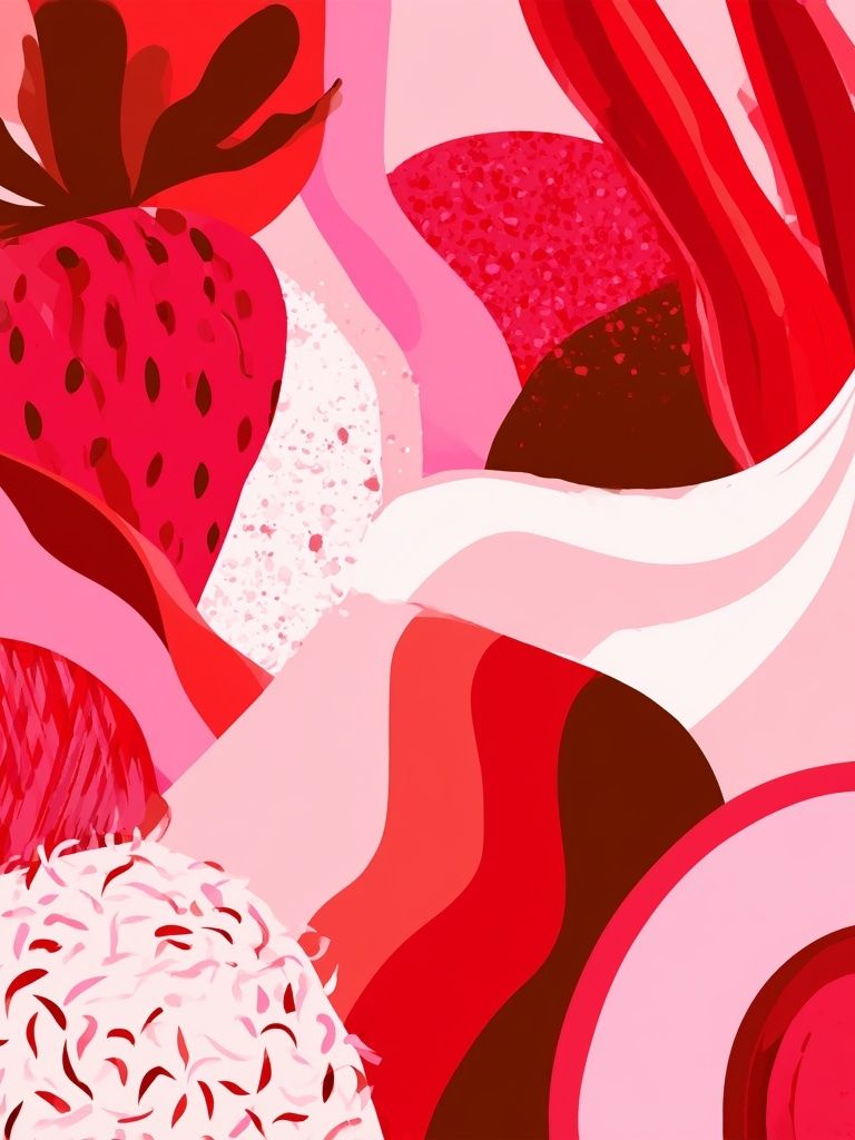 Strawberry Bloom Abstract Poster. poster detail