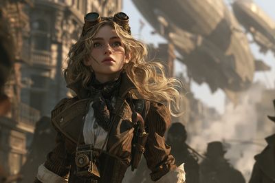 Steampunk Adventurer Portrait Print.