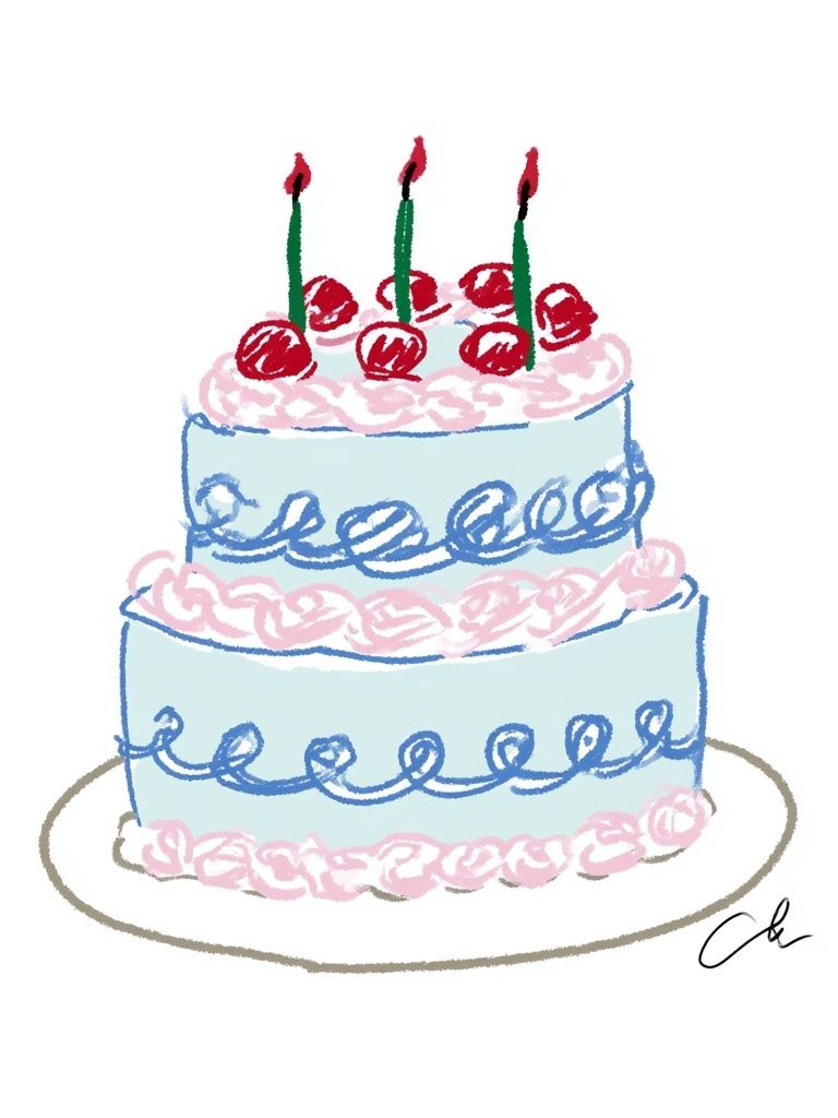 Birthday Cake Illustration Poster. poster — illustration art