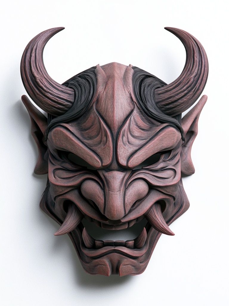 Oni Mask Digital Art Poster. poster detail
