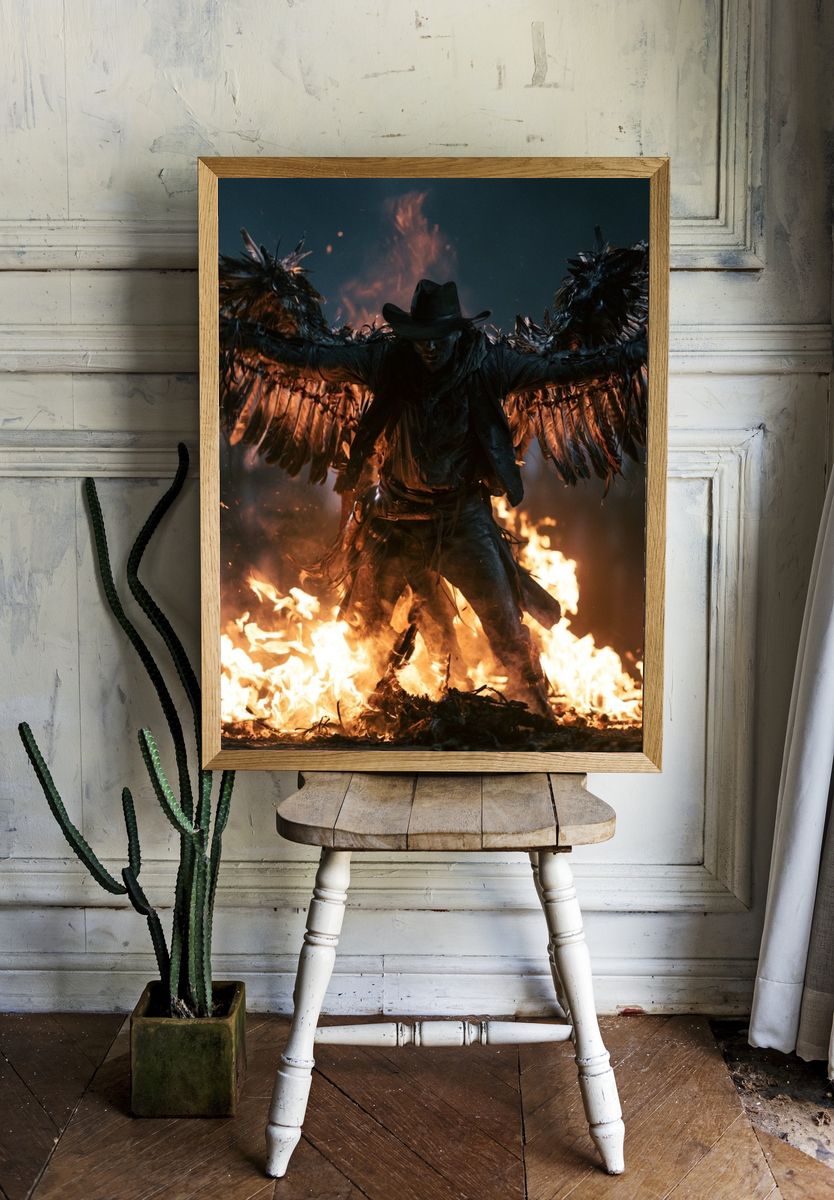 Winged Cowboy Fire Ritual Poster. — room view 1